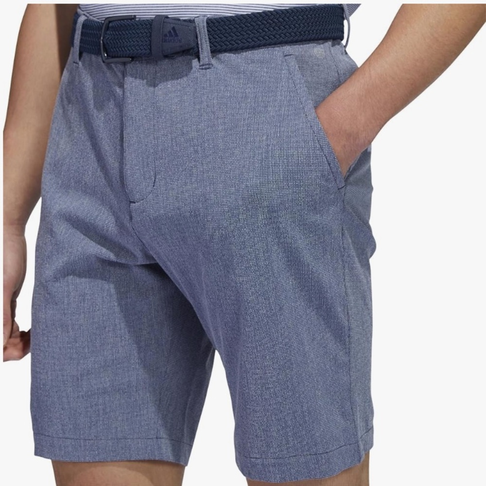 ADIDAS MENS CROSSHATCH GOLF SHORTS